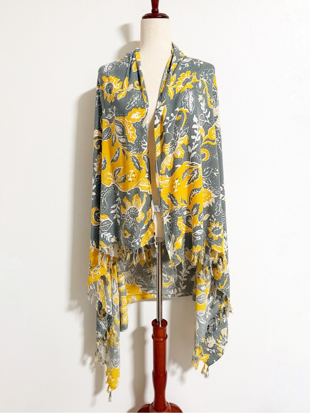 World Market Floral Blanket Scarf Shawl